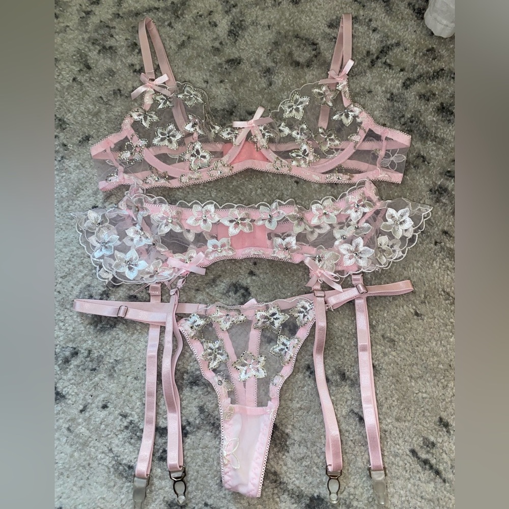 sz small custom hand-strassed /one of a kind lingerie